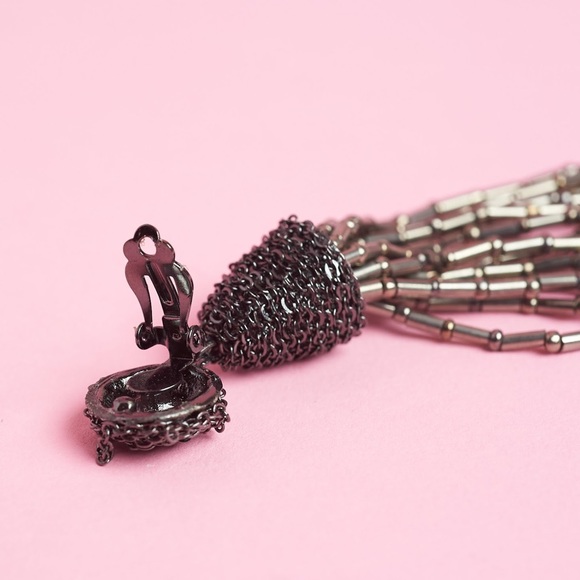 nOir Jewelry Tassel Earrings - Clip-Ons - Picture 3 of 6